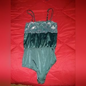 Auden Intimates Satiny Bodysuit - Green